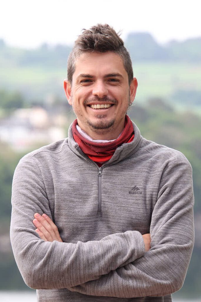 Nicolás Villa, cofundador y fotógrafo, en el Camino de Santiago